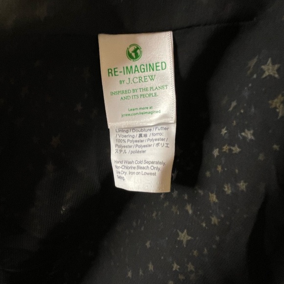 J Crew Ruffle-back silk dress in starry sky print Sz 12 - Picture 6 of 8